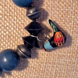 Peruvian Handmade  Colorful  Beaded Parrot Pendant Necklace
